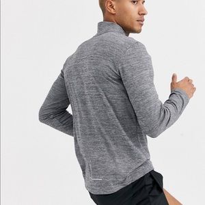 nike running pacer half zip sweat in black